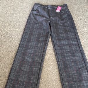 Plaid legging park dress pants with tag